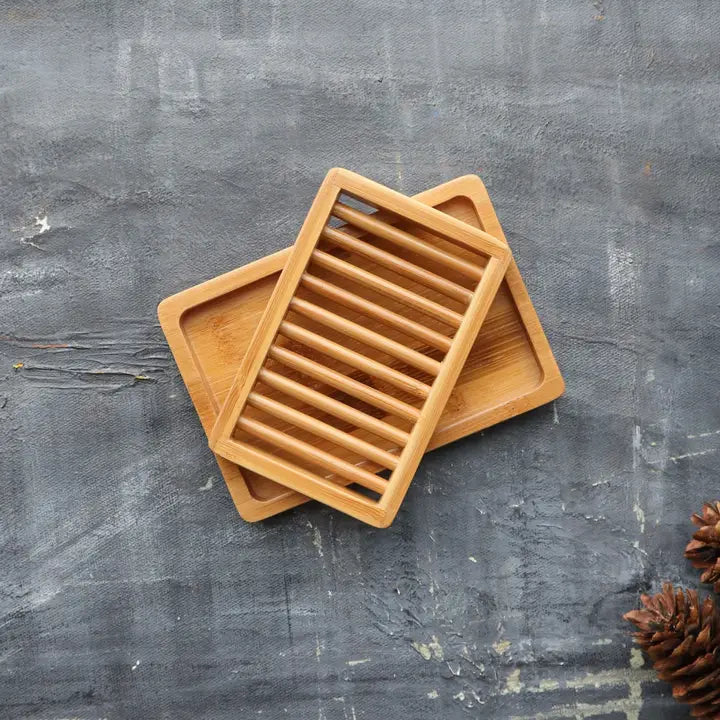 Dual-Layer Bamboo Soap Dish